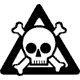 skull and crossbones in triangle