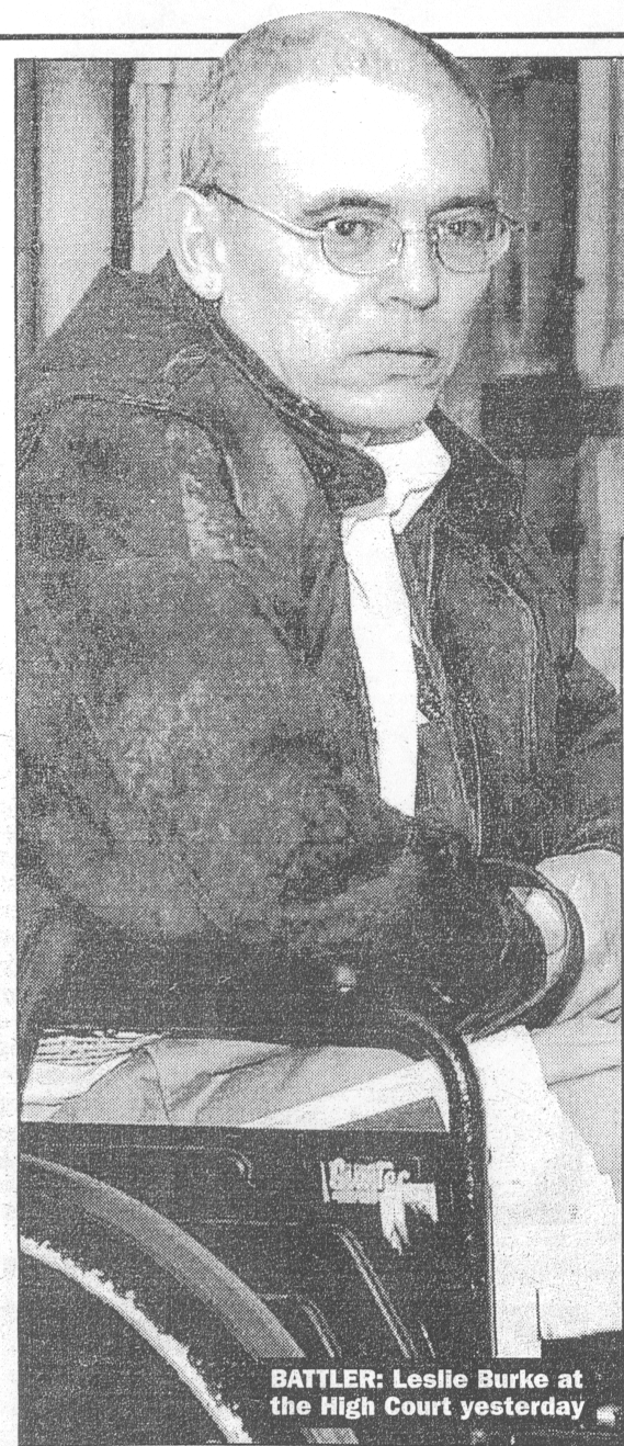 BATTLER: Leslie Burke at the High Court yesterday